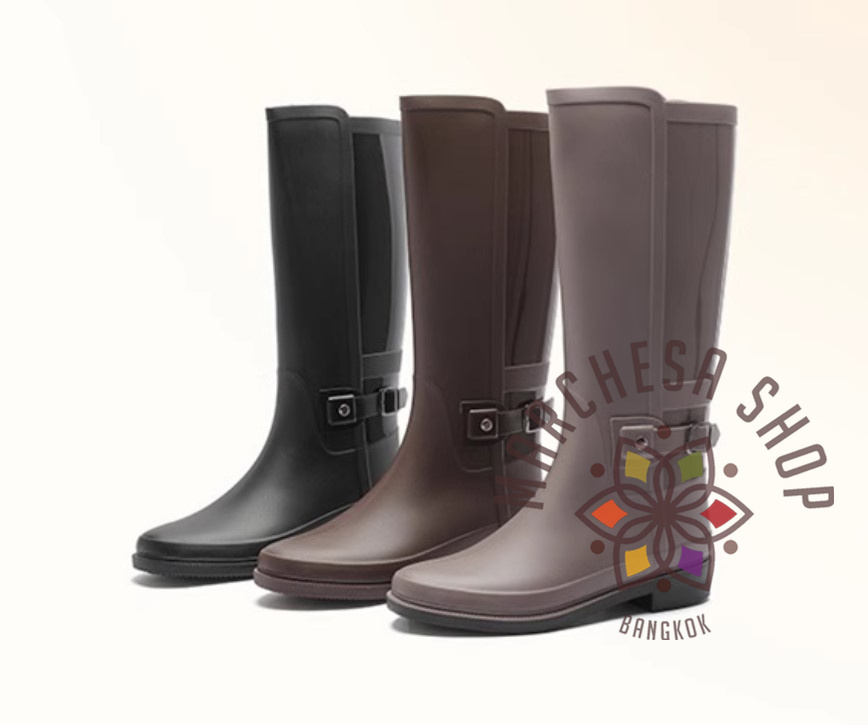 S3139 - 防水防滑後踭一字扣拼接平底水靴