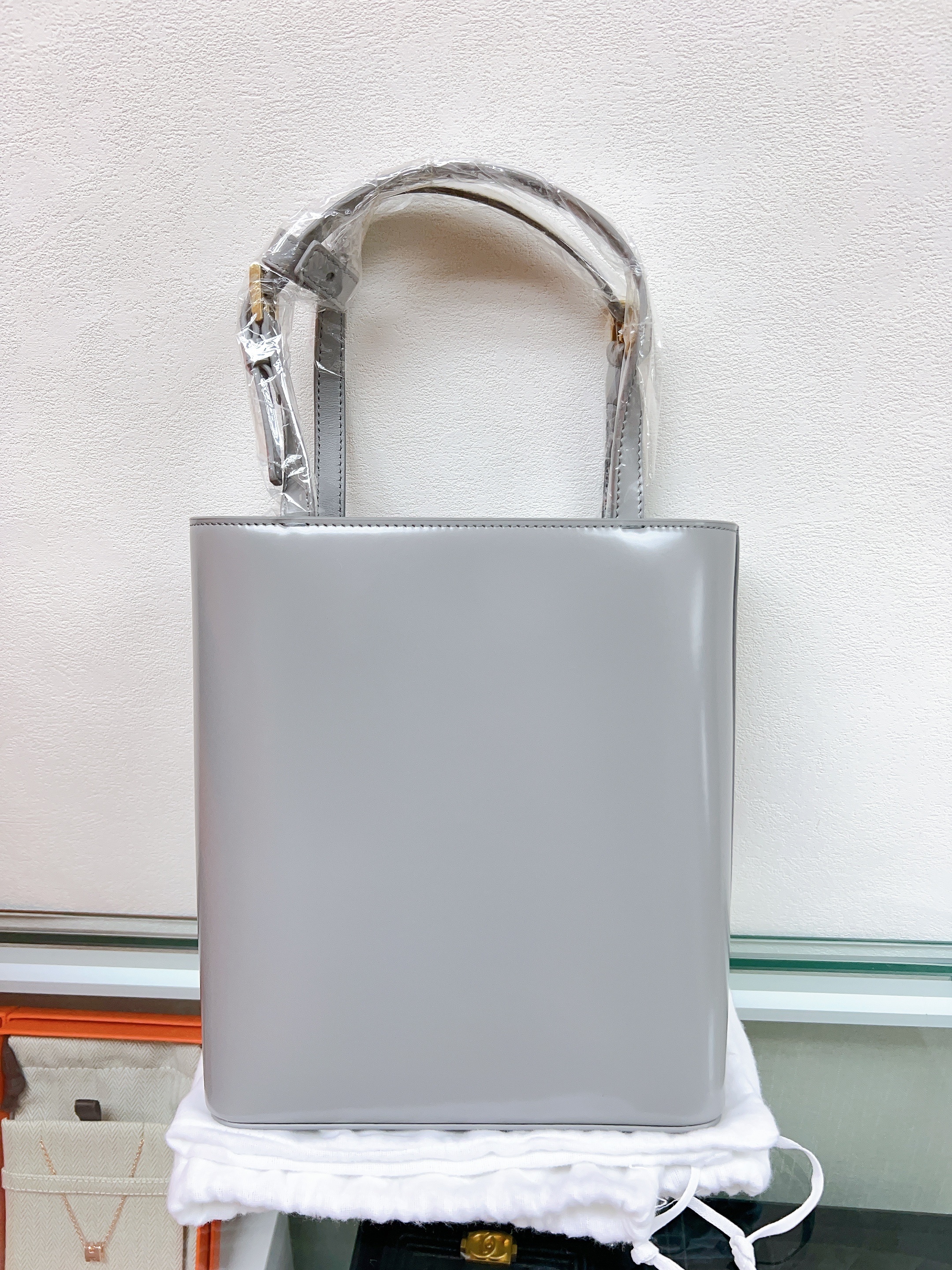 *Unused* Prada tote grey blue