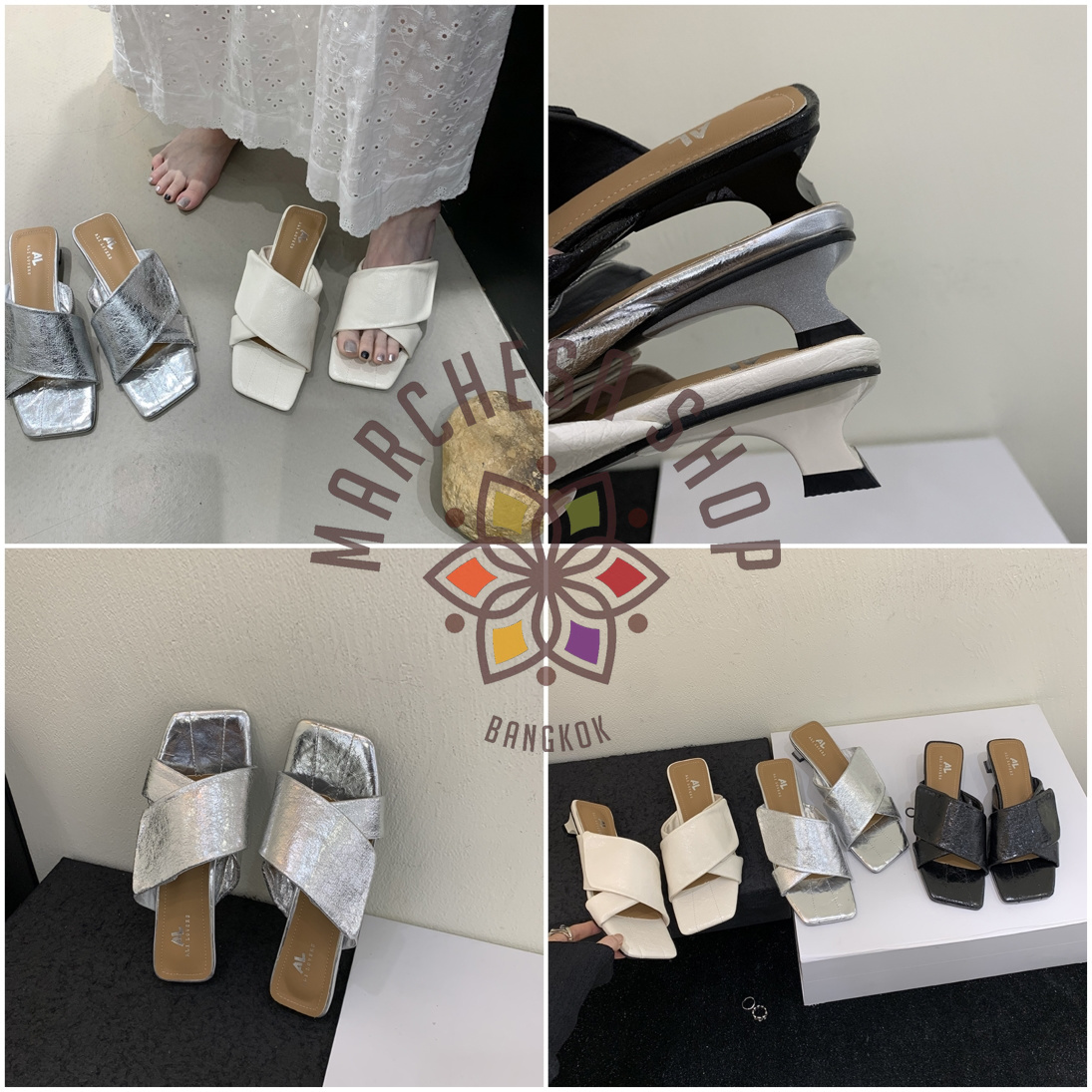 S3140 - 牛皮可調交叉搭帶高踭涼拖