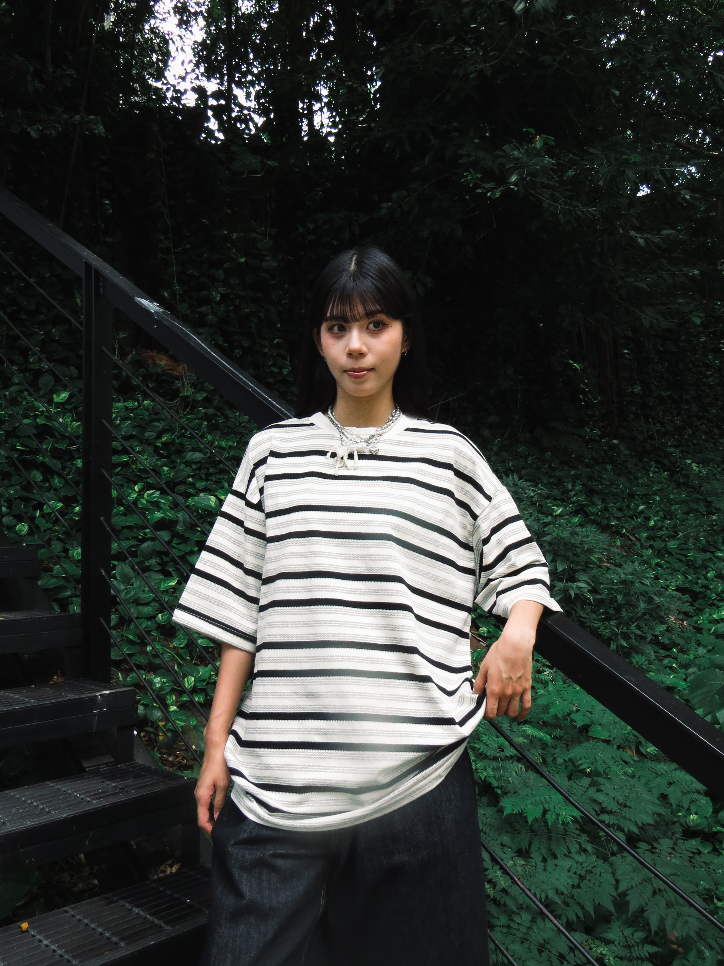 『Always_Good』細紋 撞色 橫條紋 短TEE