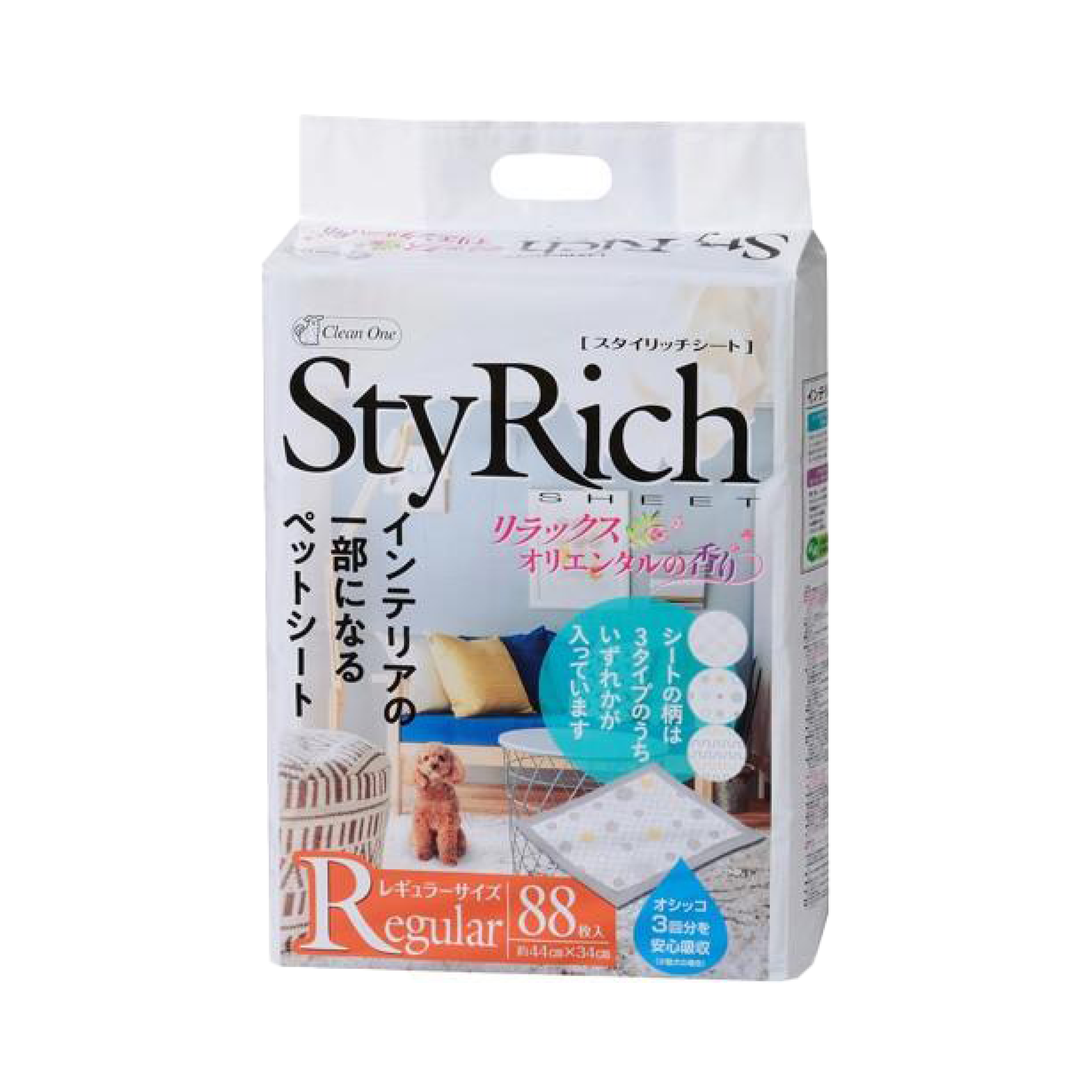 Clean One 44 x 34cm Relax 芳香寵物墊88枚 （CO-3576）