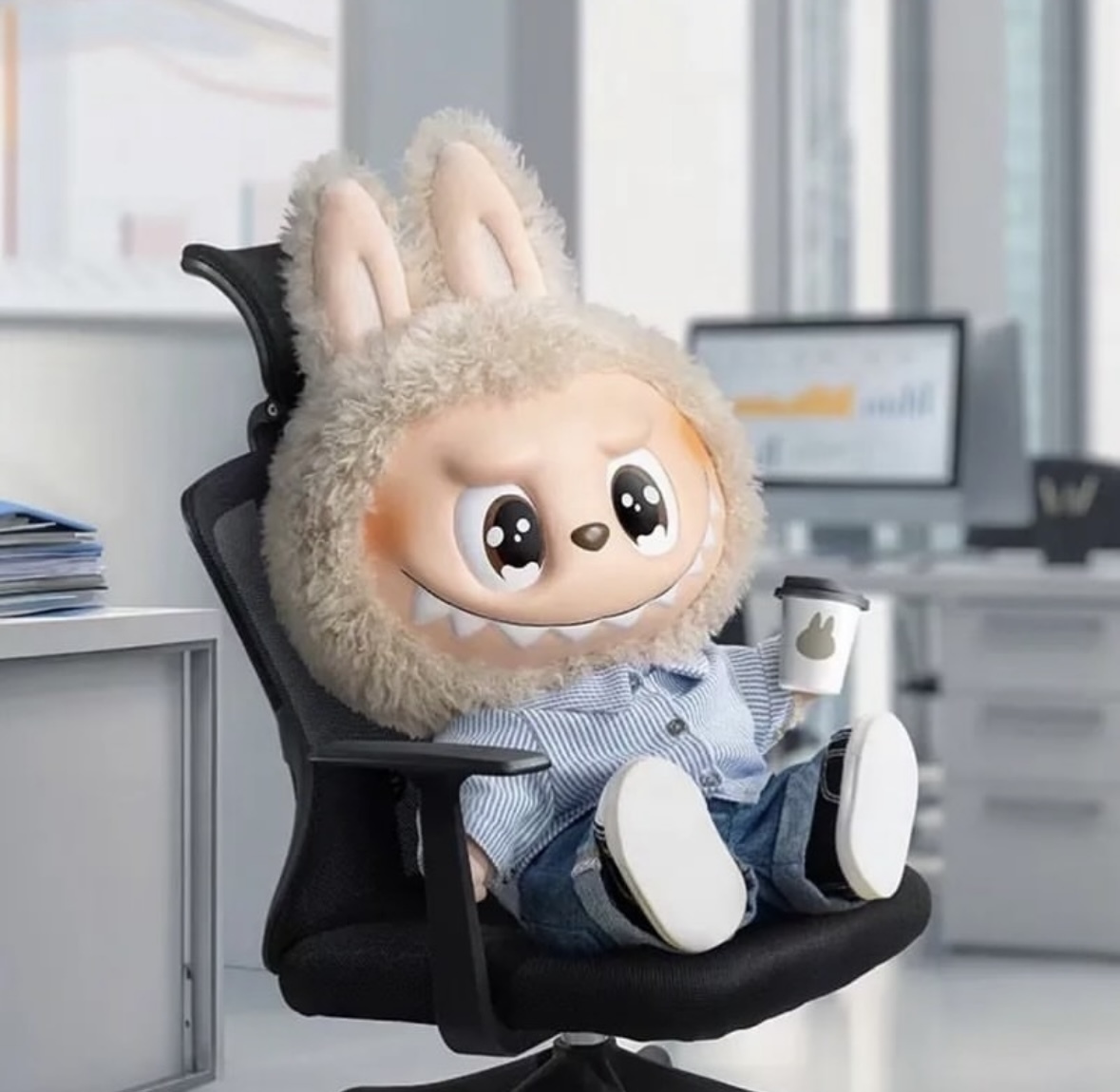 Labubu Flip with me 夏日搪膠臉毛絨公仔 可動 毛絨公仔/預購