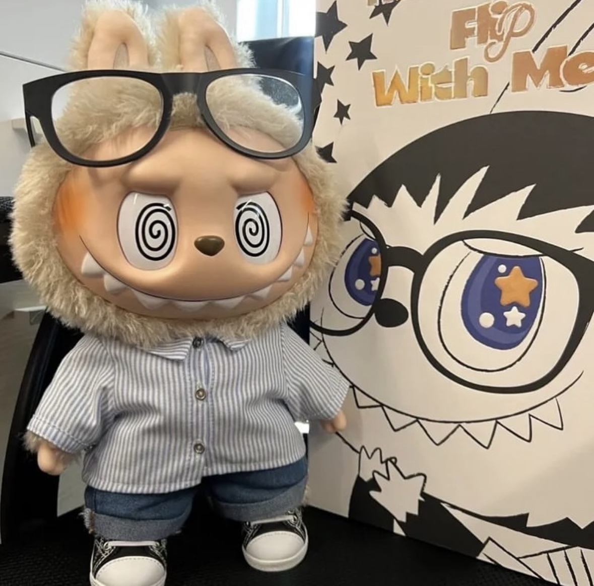 Labubu Flip with me 夏日搪膠臉毛絨公仔 可動 毛絨公仔/預購