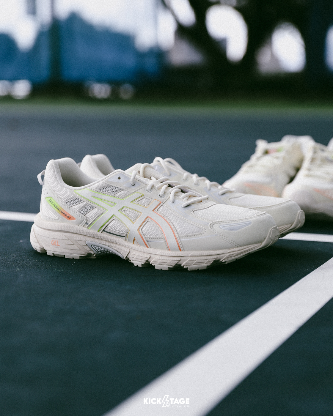 Paris 巴黎主題系列 ASICS GEL-VENTURE 6  白彩虹 米色 Y2K老爹鞋 休閒跑鞋【1203A438-100】