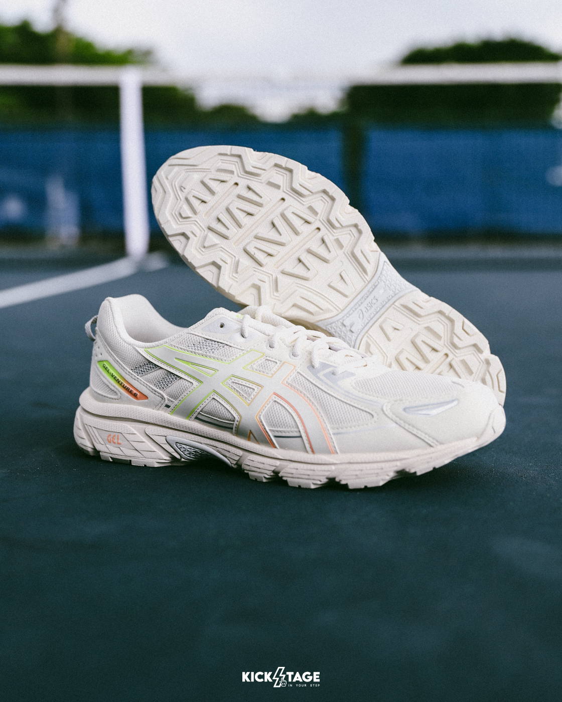 Paris 巴黎主題系列 ASICS GEL-VENTURE 6  白彩虹 米色 Y2K老爹鞋 休閒跑鞋【1203A438-100】