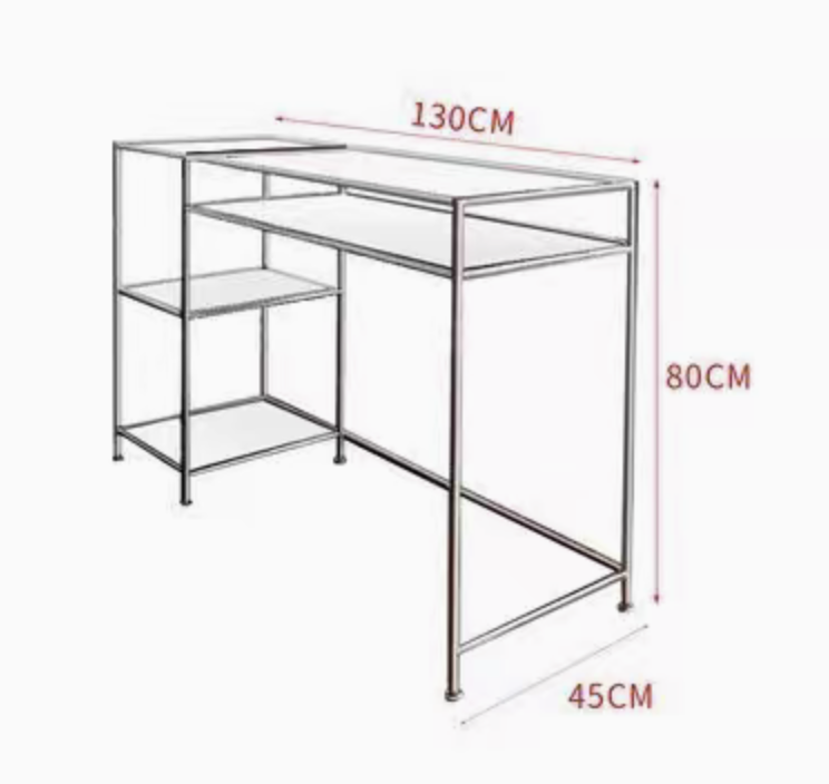 戈普 不銹鋼玻璃電腦桌臥室書桌 (經典款)