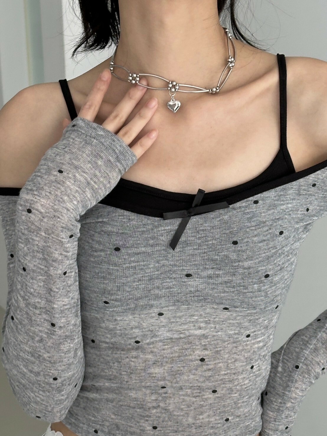 rockstar 🕶️重工金屬愛心鎖骨鍊