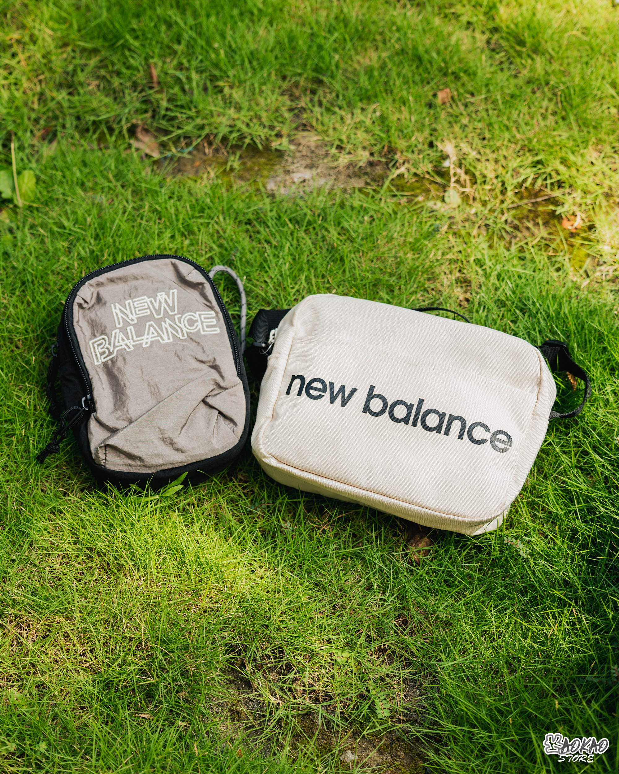 New Balance潮流運動休閒斜揹包【黑 JABL2641】【米白LAB13633】