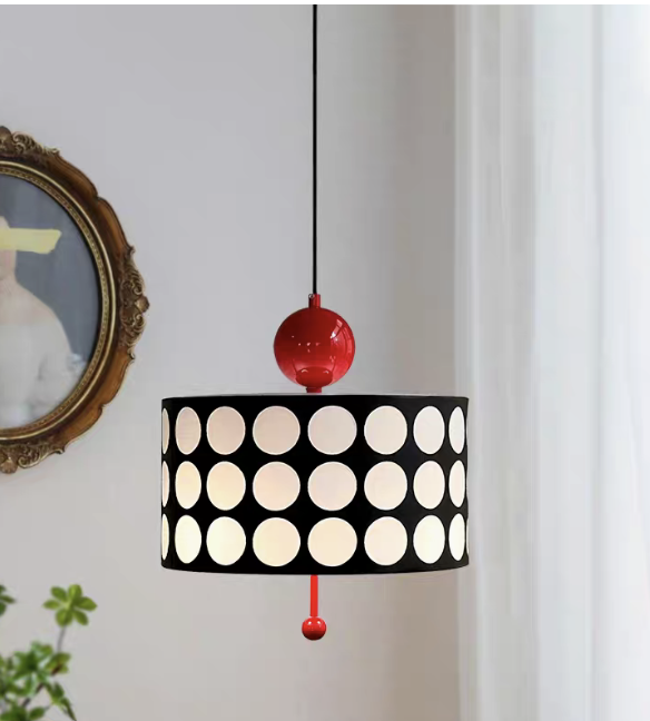 燈姬 波點吊燈 (紅色球-暖光, 7kg)
