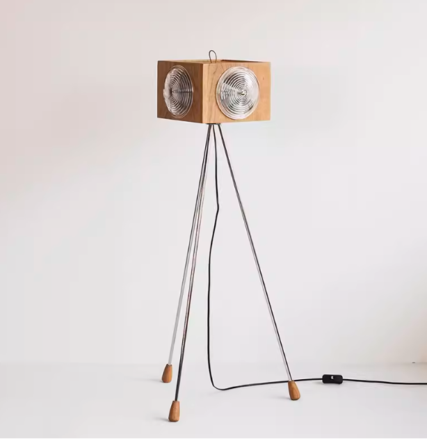 山河即木 玻璃燈罩落地燈 (木頭腳, 8kg)