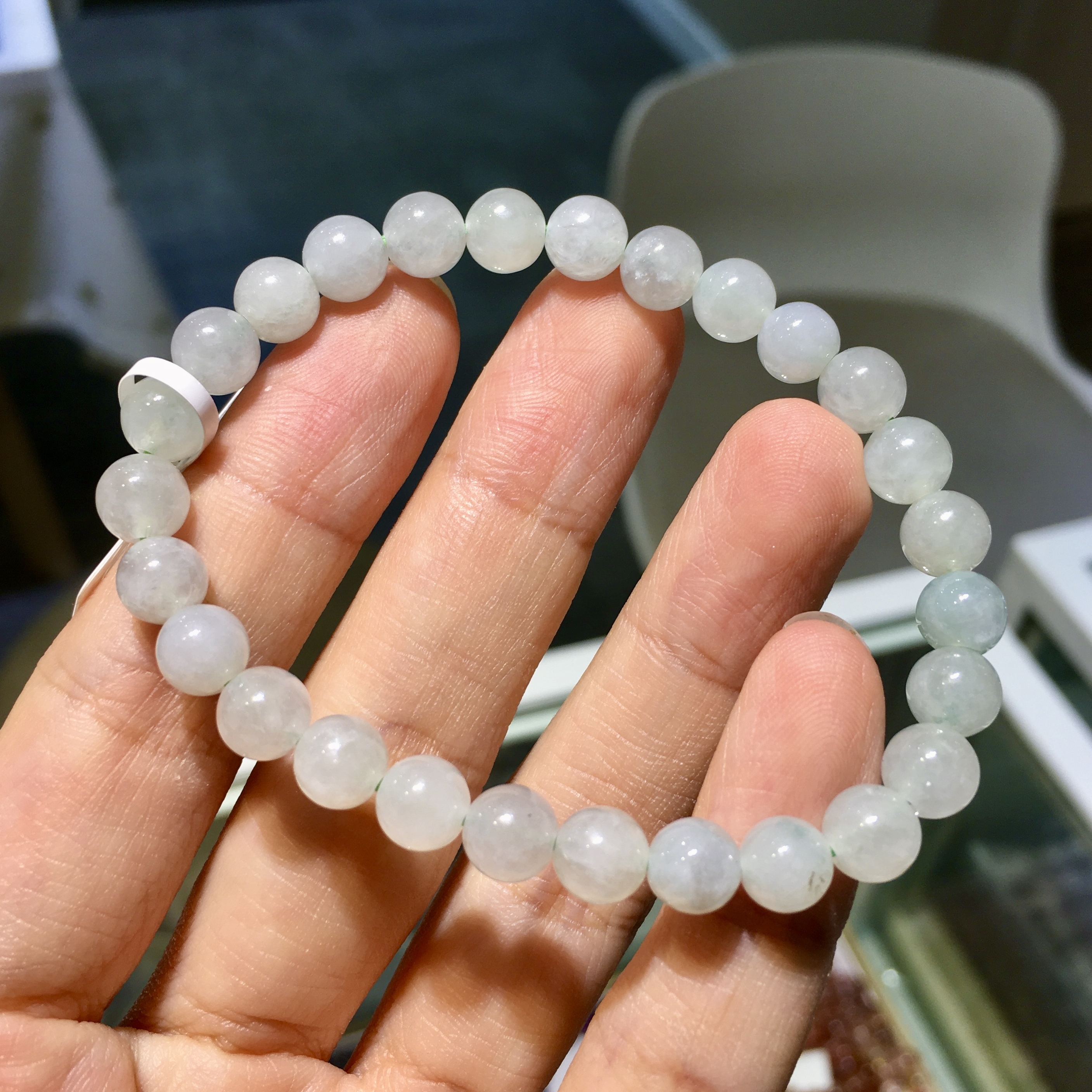 冰白翡翠手串 6.5mm (005)