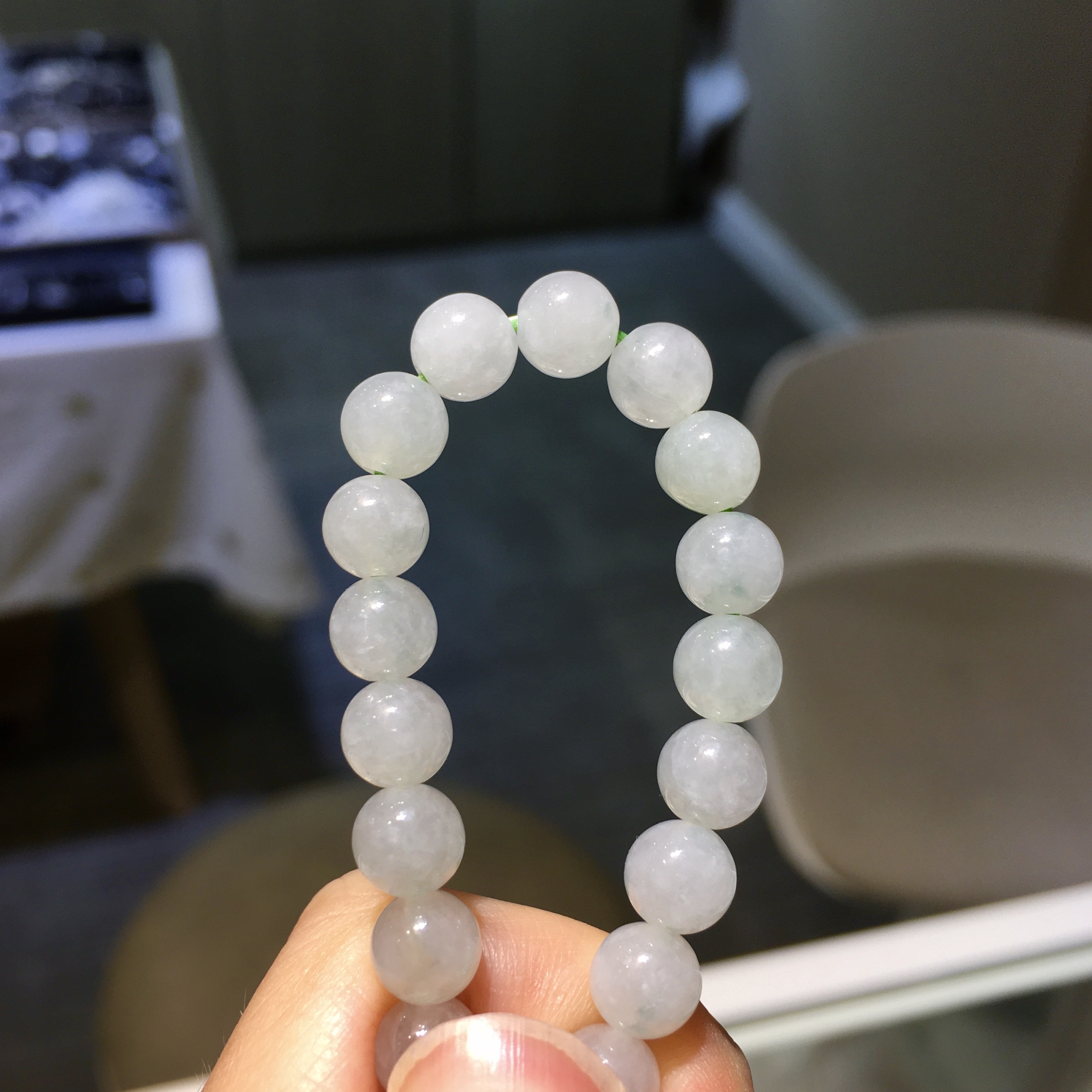 冰白翡翠手串 6.5mm (006)