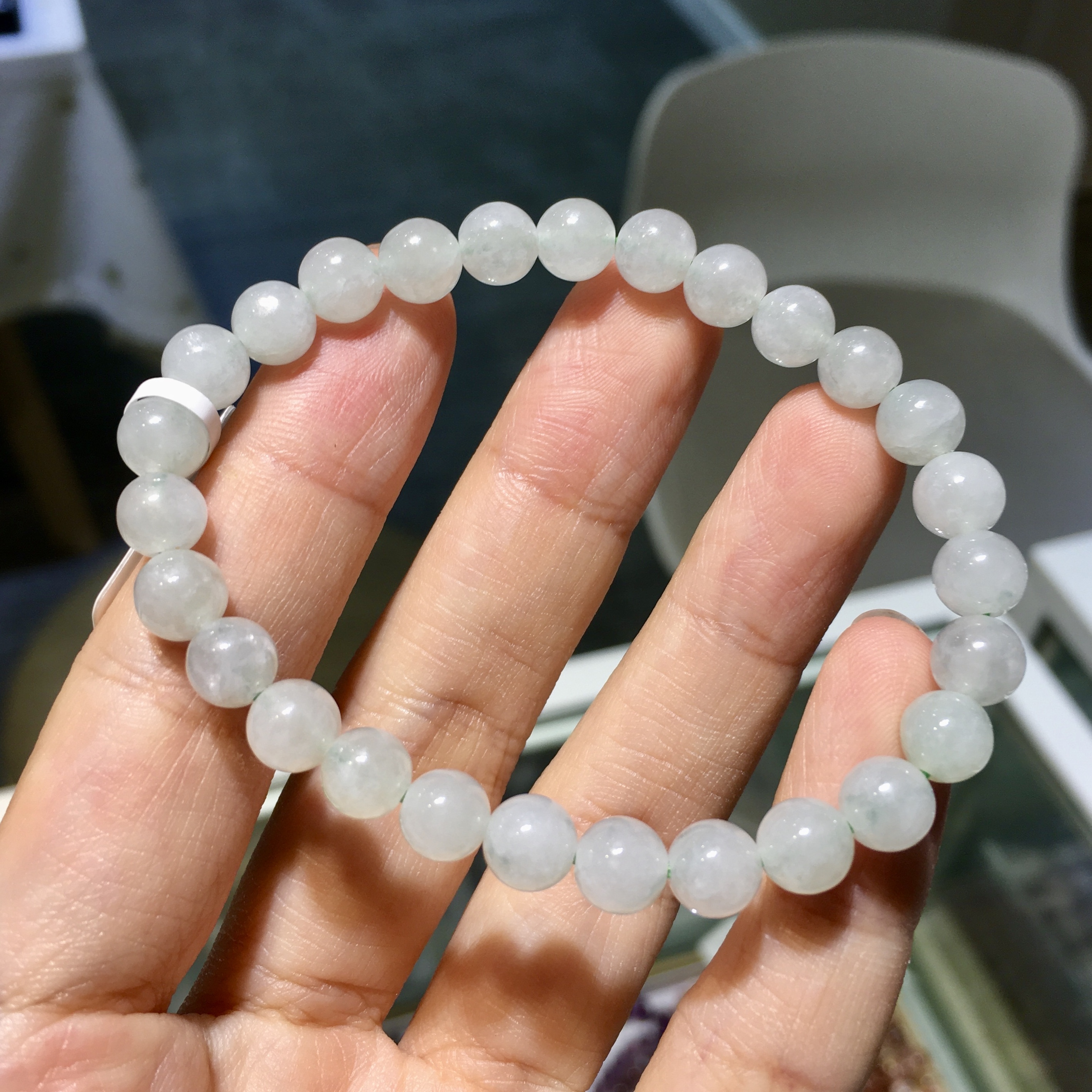 冰白翡翠手串 6.5mm (006)