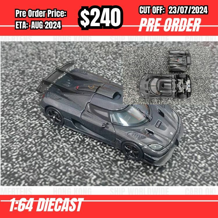 PO-$240 * League Model * 1:64 Koenigsegg One 1 Full Carbon Black [OD16/07]