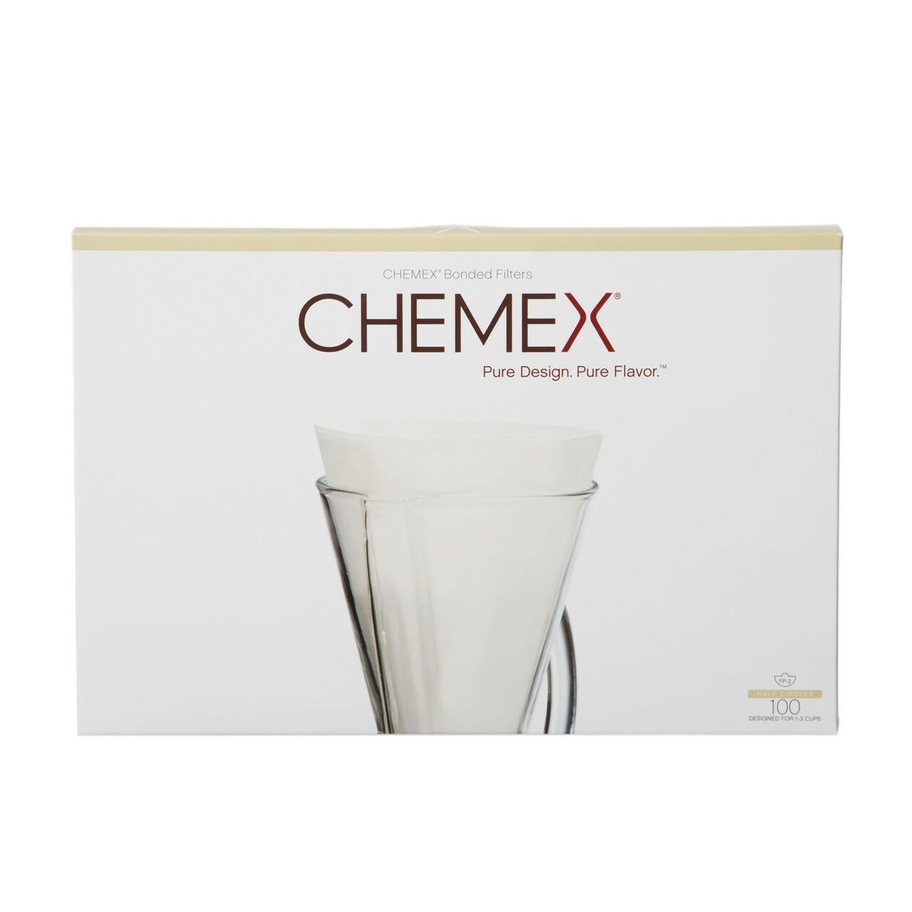 美國 CHEMEX 半圓型 酸素漂白 厚磅濾紙 (限用於三人份壺款)