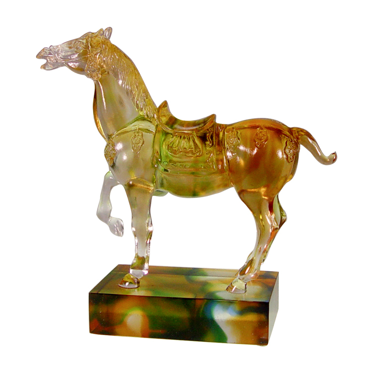 鹿港窯禮品館│琉璃 擺飾 唐馬-馬到成功 - 成功與勝利的象徵│桌面工藝品 開業開市禮品 辦公室裝飾品