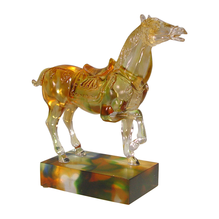 鹿港窯禮品館│琉璃 擺飾 唐馬-馬到成功 - 成功與勝利的象徵│桌面工藝品 開業開市禮品 辦公室裝飾品