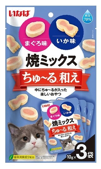 [*任選11件$138*] INABA 雜錦燒 吞拿魚+魷魚味30g