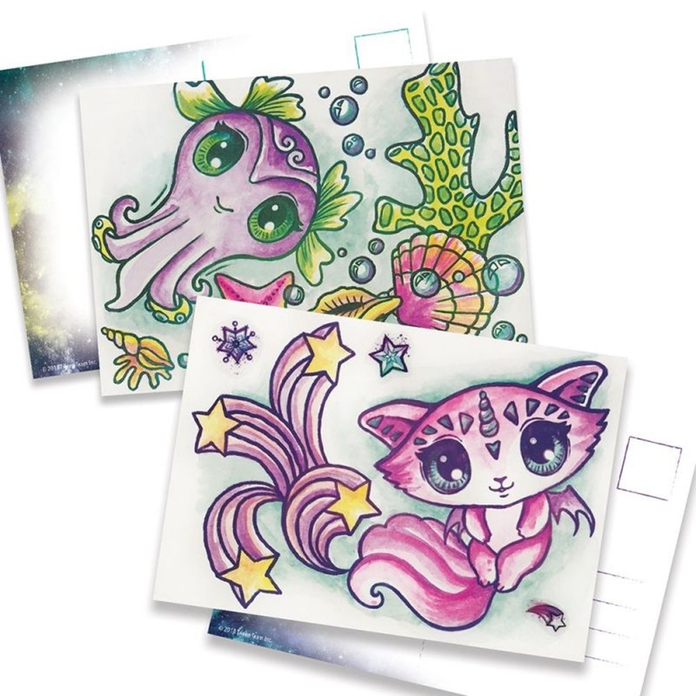 水彩明信片2-精靈寵物【星幻天使&精靈寵物系列】