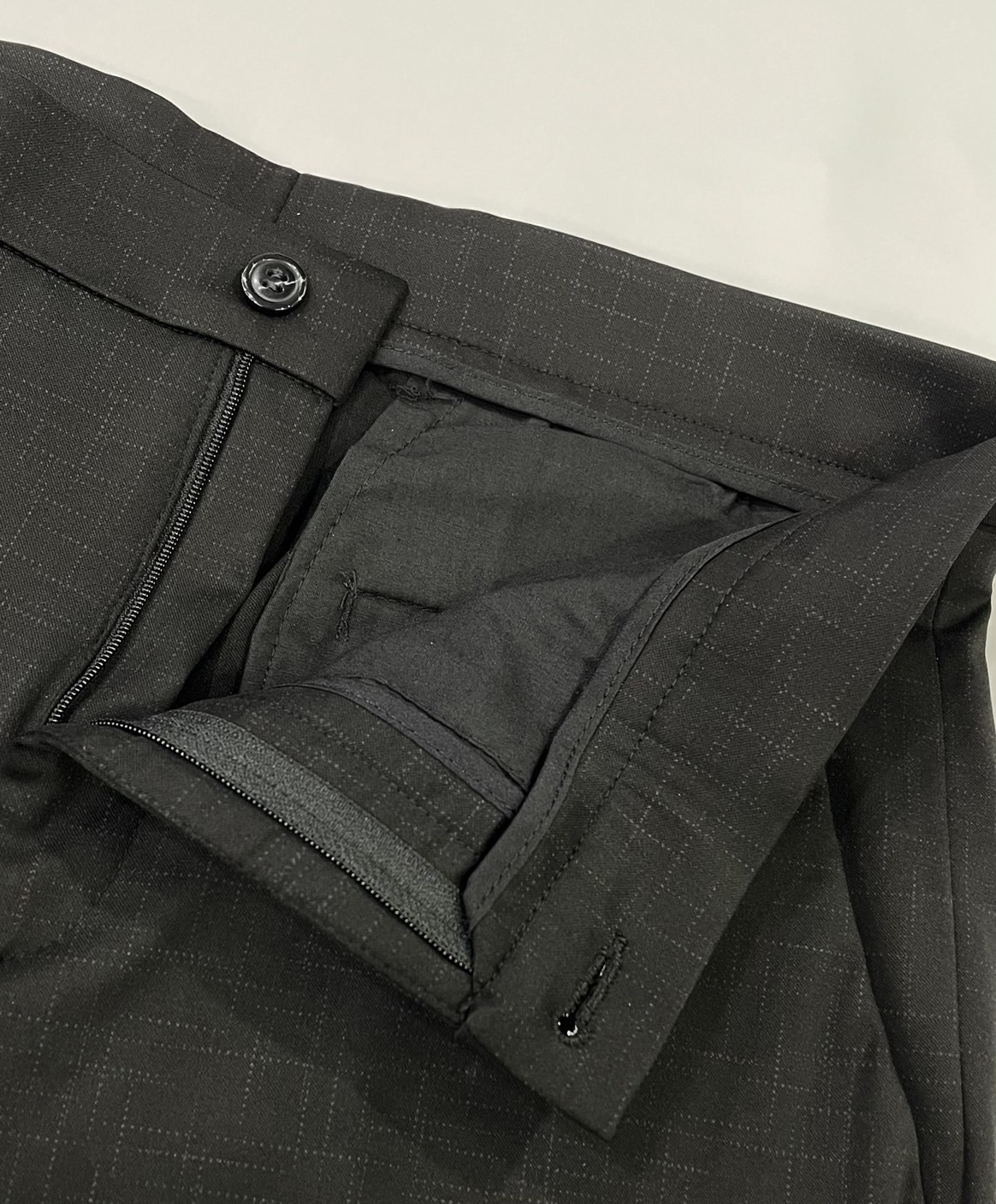 黑色緹花冰絲彈性西裝褲02