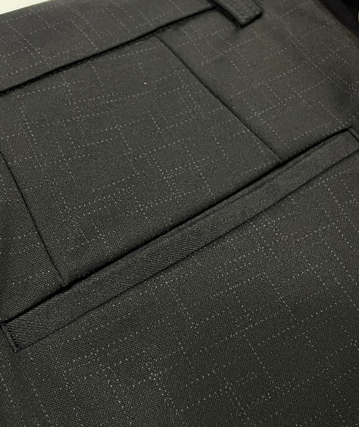 黑色緹花冰絲彈性西裝褲03