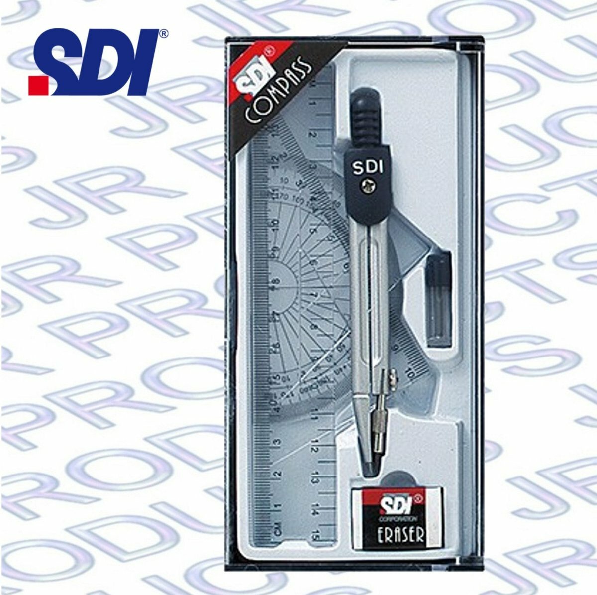 SDI - 0602A│實用型鉛芯圓規套裝 (附量尺、擦膠及備用鉛芯) - 1 套