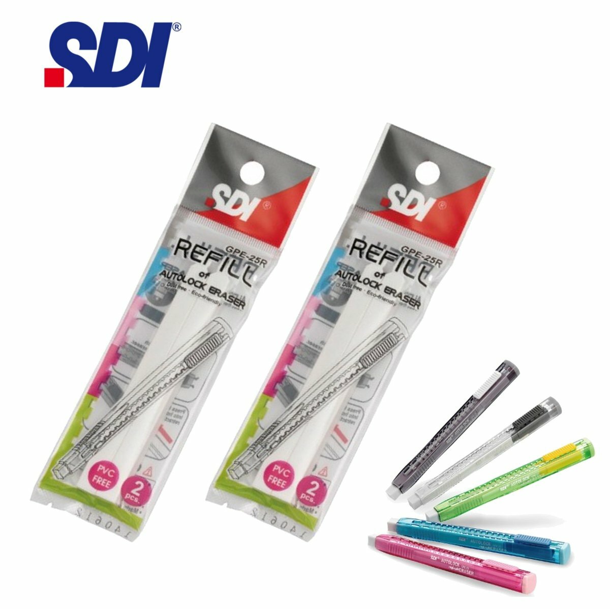 SDI - GPE-25R│超好推自動鎖定擦膠筆替芯(4支) - 2包