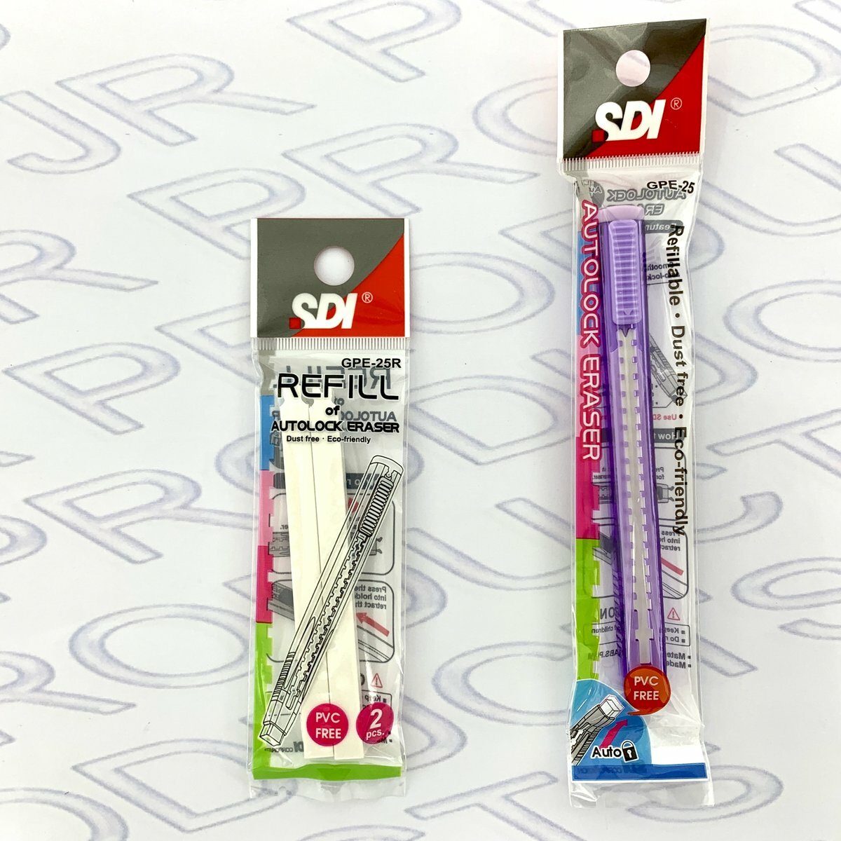 SDI - 超好推自動鎖定擦膠筆 GPE-25+替芯(2支)