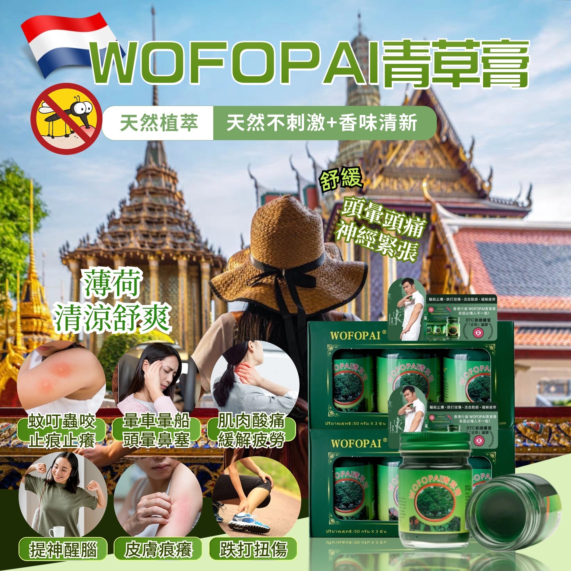 泰國 🇹🇭 臥佛牌 -  WOFOPAI青草膏 50G [#SQ24071606]