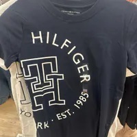 [S] TOMMY HILFIGER BLOWN-OUT LOGO T-SHIRT [FINAL SALE],NAVY, 76J4931-410 [FINAL SALE] (STH756)