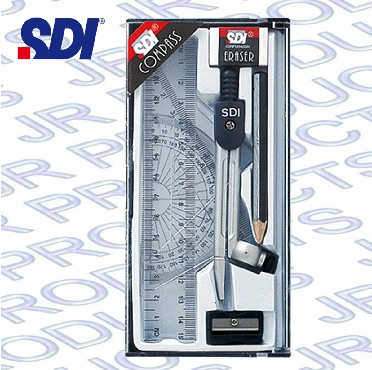 SDI - 0603A│萬用型鉛筆圓規套裝 (附量尺、擦膠及鉛筆刨) - 1 套