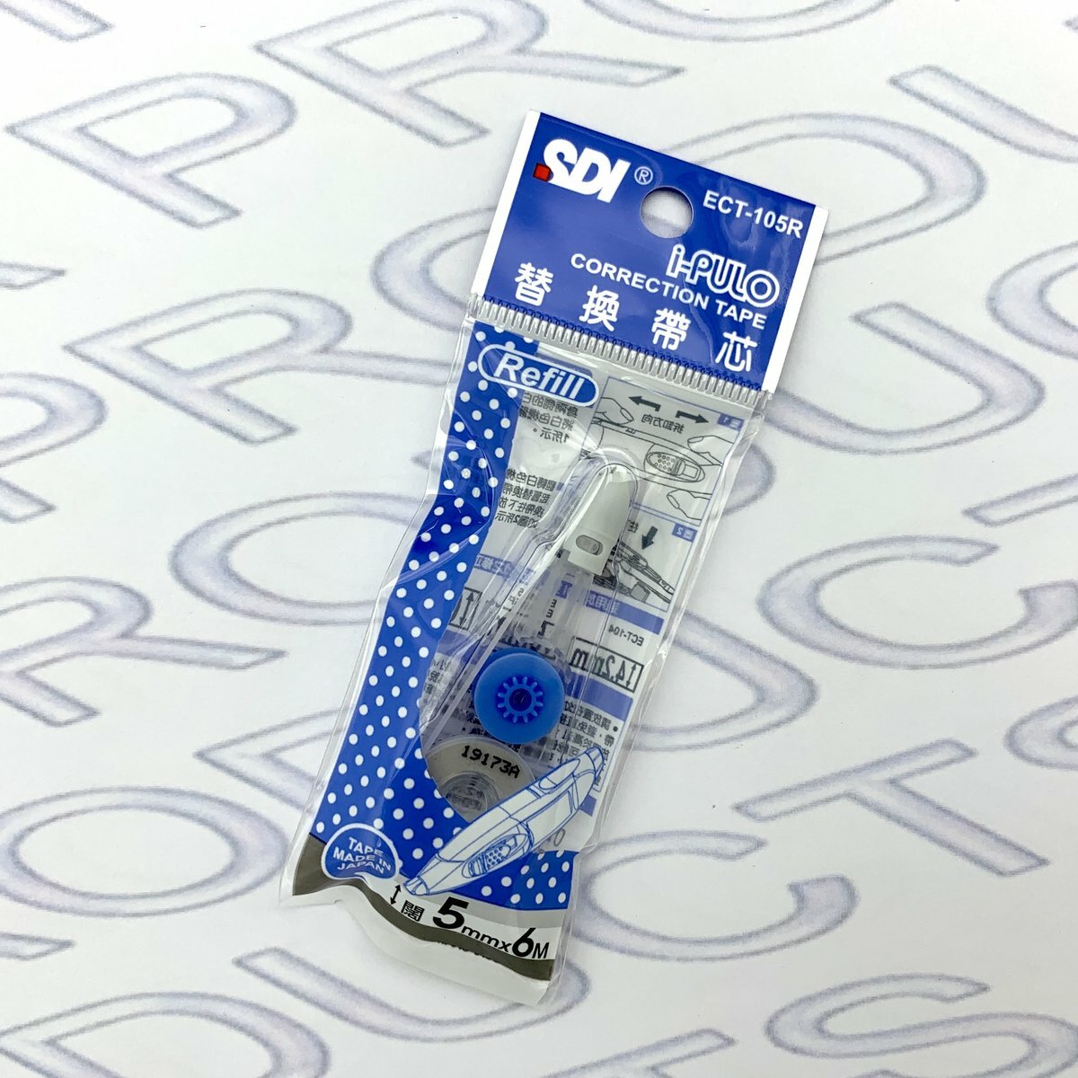 SDI - ECT-105R "iPULO"兩用塗改替換芯 5mm x 6M - 24芯 (藍色) (改錯修正兼用)