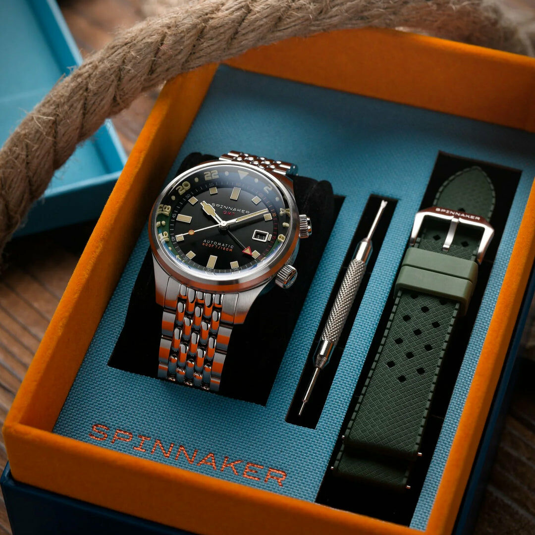 Spinnaker Bradner GMT Automatic Gravel Black 42mm SP-5121-44 潛水機械錶