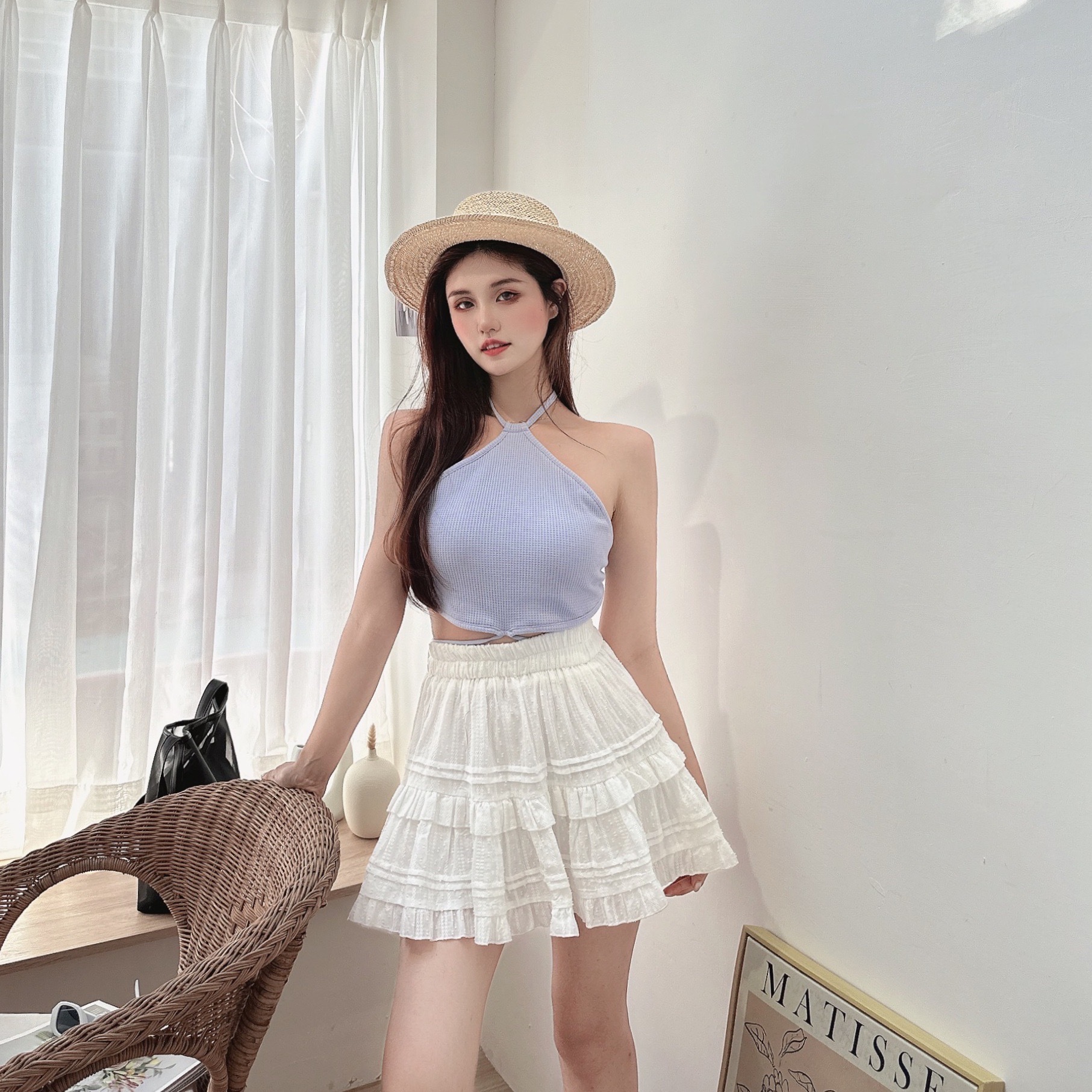 華夫鬆餅格露背BRATOP/三色