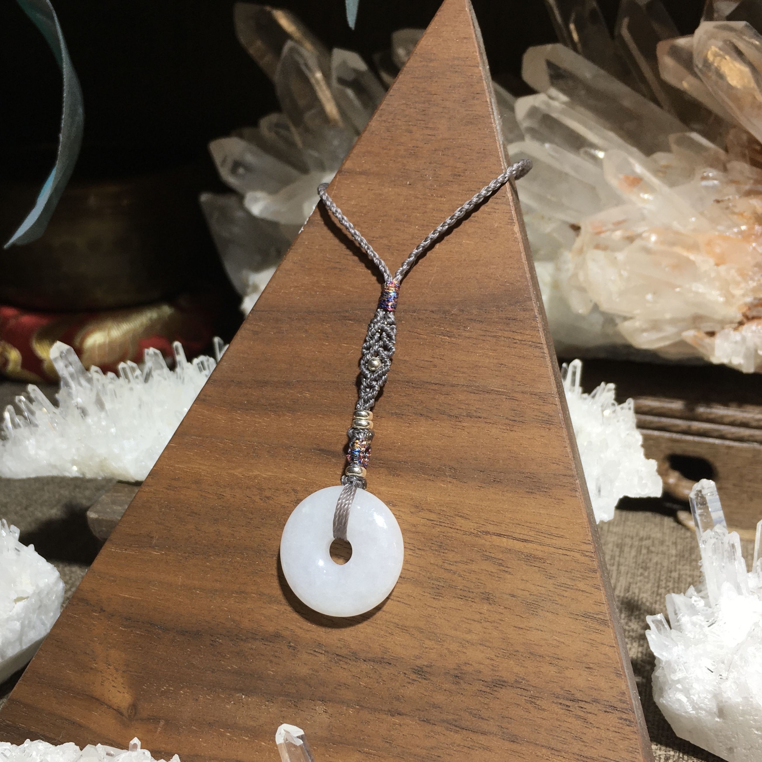 翡翠平安扣編織吊飾 001