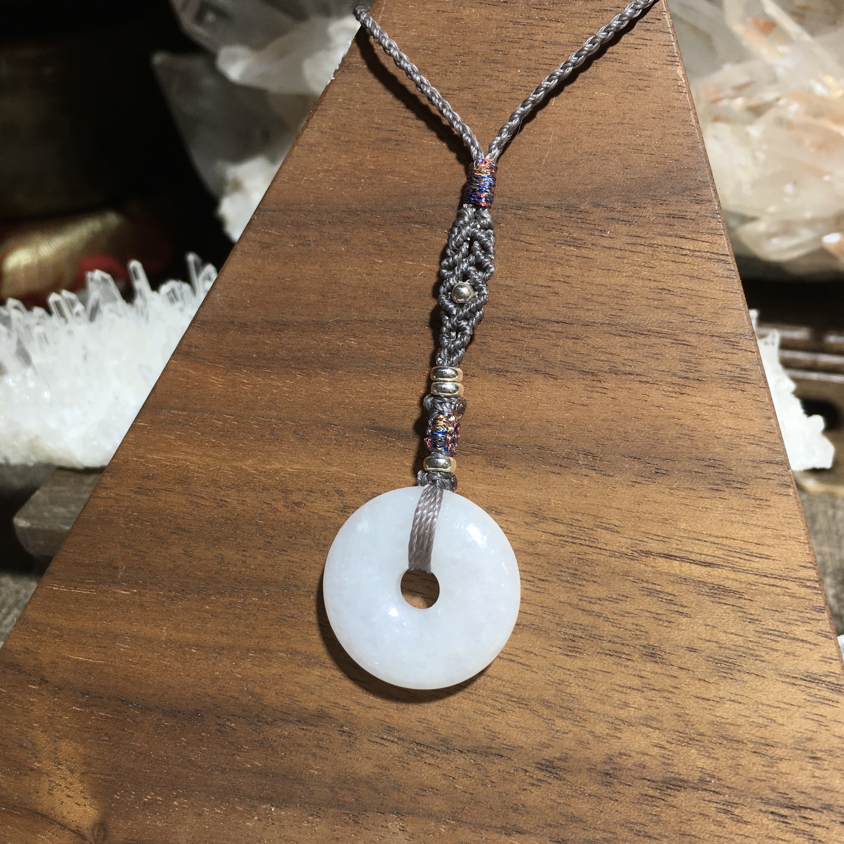 翡翠平安扣編織吊飾 001