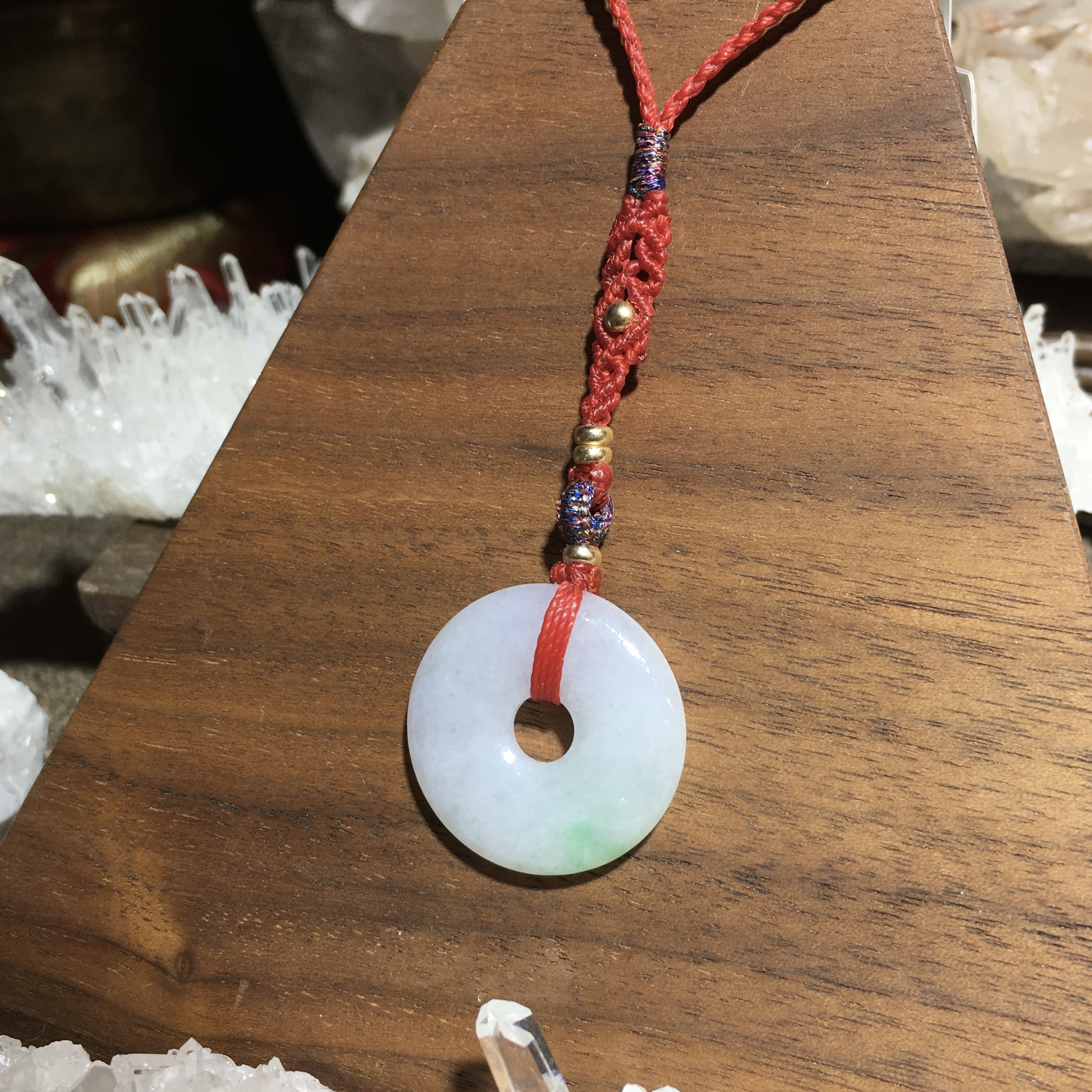 翡翠平安扣編織吊飾 002