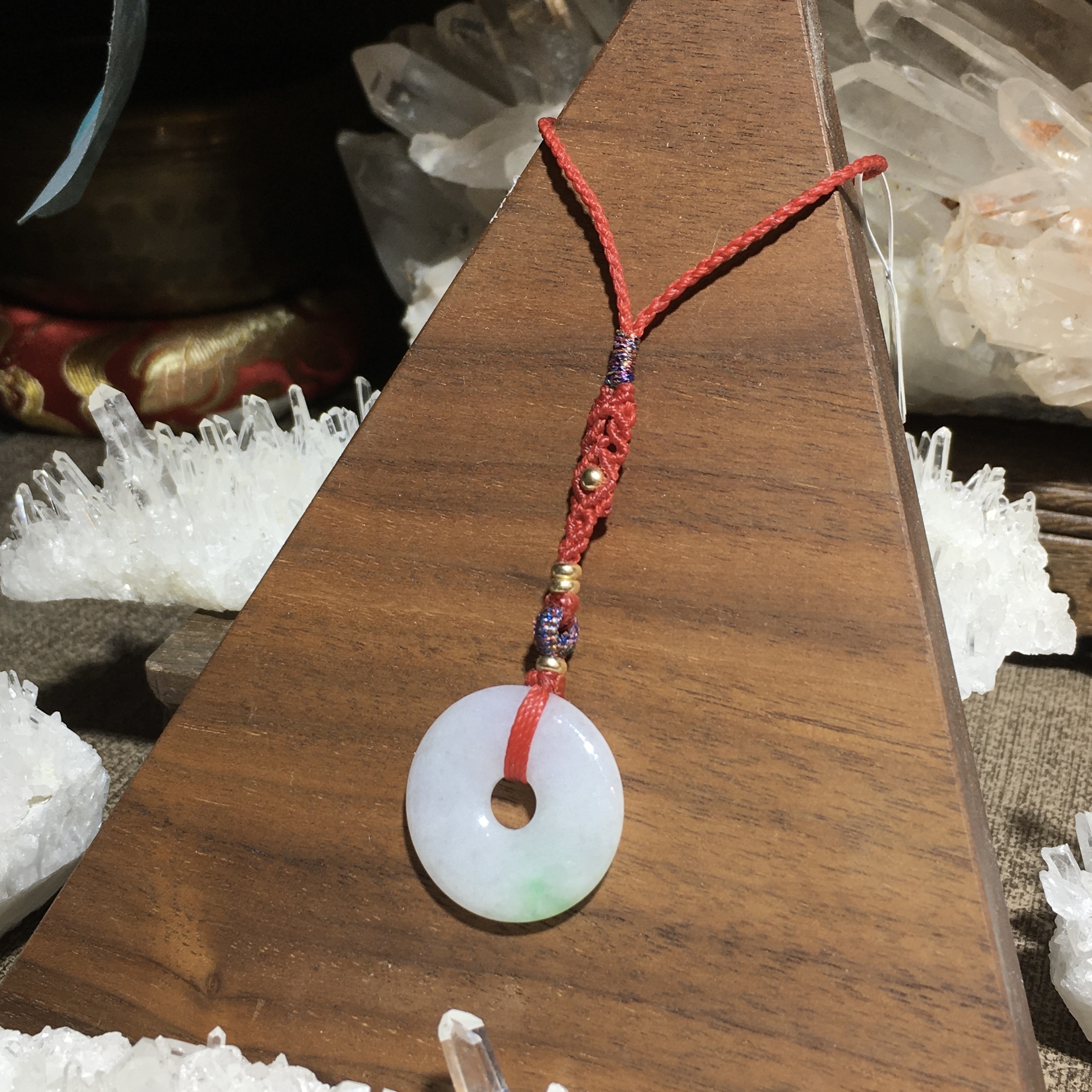 翡翠平安扣編織吊飾 002