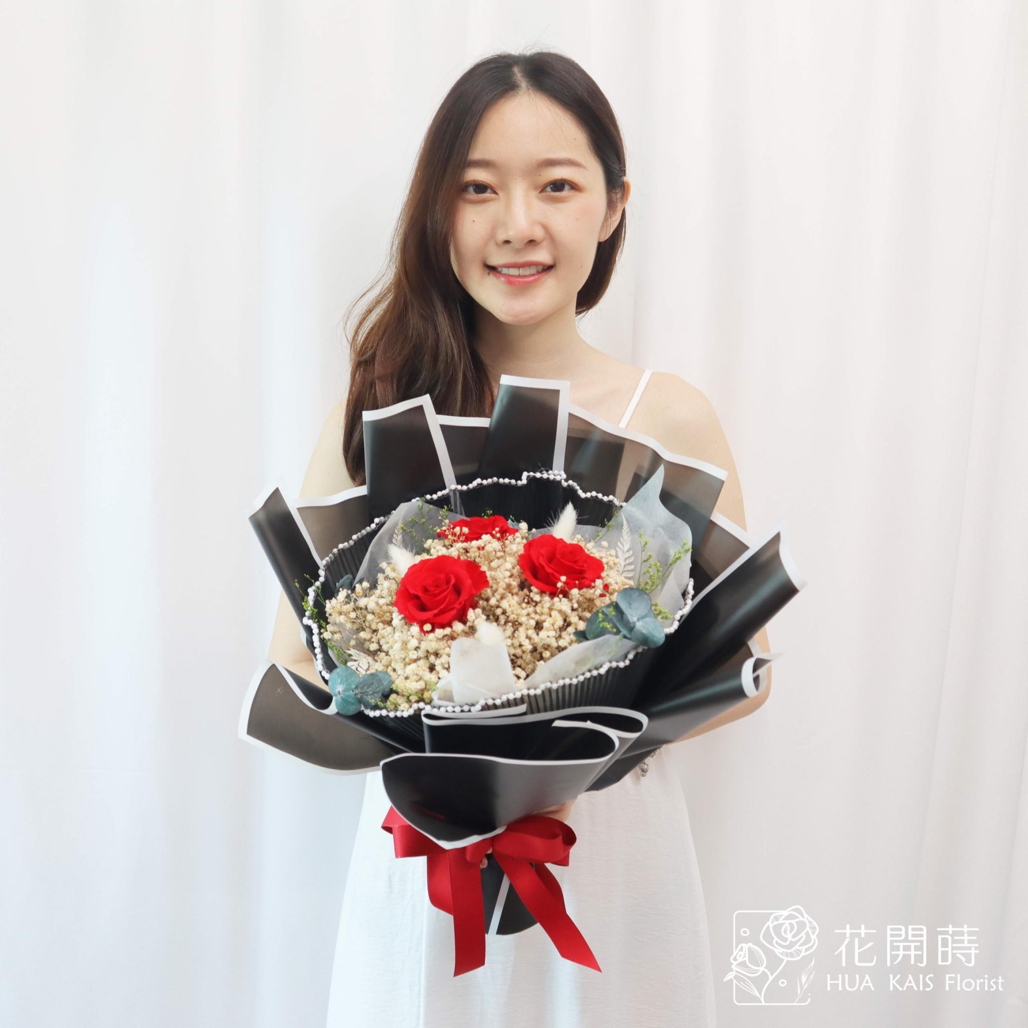 永生花束|紅色戀人(M)|告白花束|求婚花束|情人節花束|紀念日花束|永生花|畢業花束|儀式感|紀念日