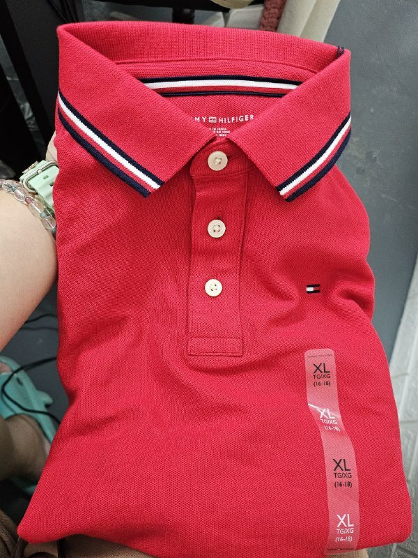 [S] TOMMY HILFIGER KIDS TOMMY WICKING POLO,RED, 71J3882-600 (STH770)
