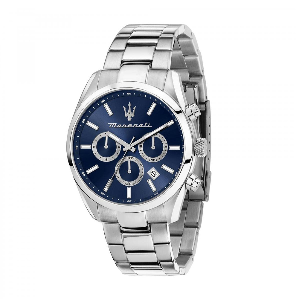 【MASERATI 瑪莎拉蒂】R8853151005 Attrazione 商務經典 配色 日期顯示 不鏽鋼 腕錶