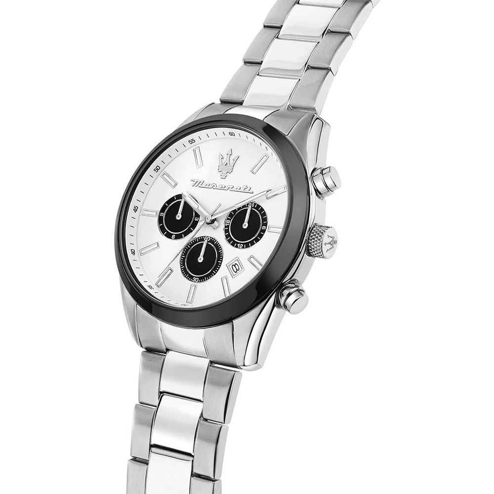 【MASERATI 瑪莎拉蒂】R8853151004 Attrazione 撞色 三眼 日期顯示 不鏽鋼 腕錶