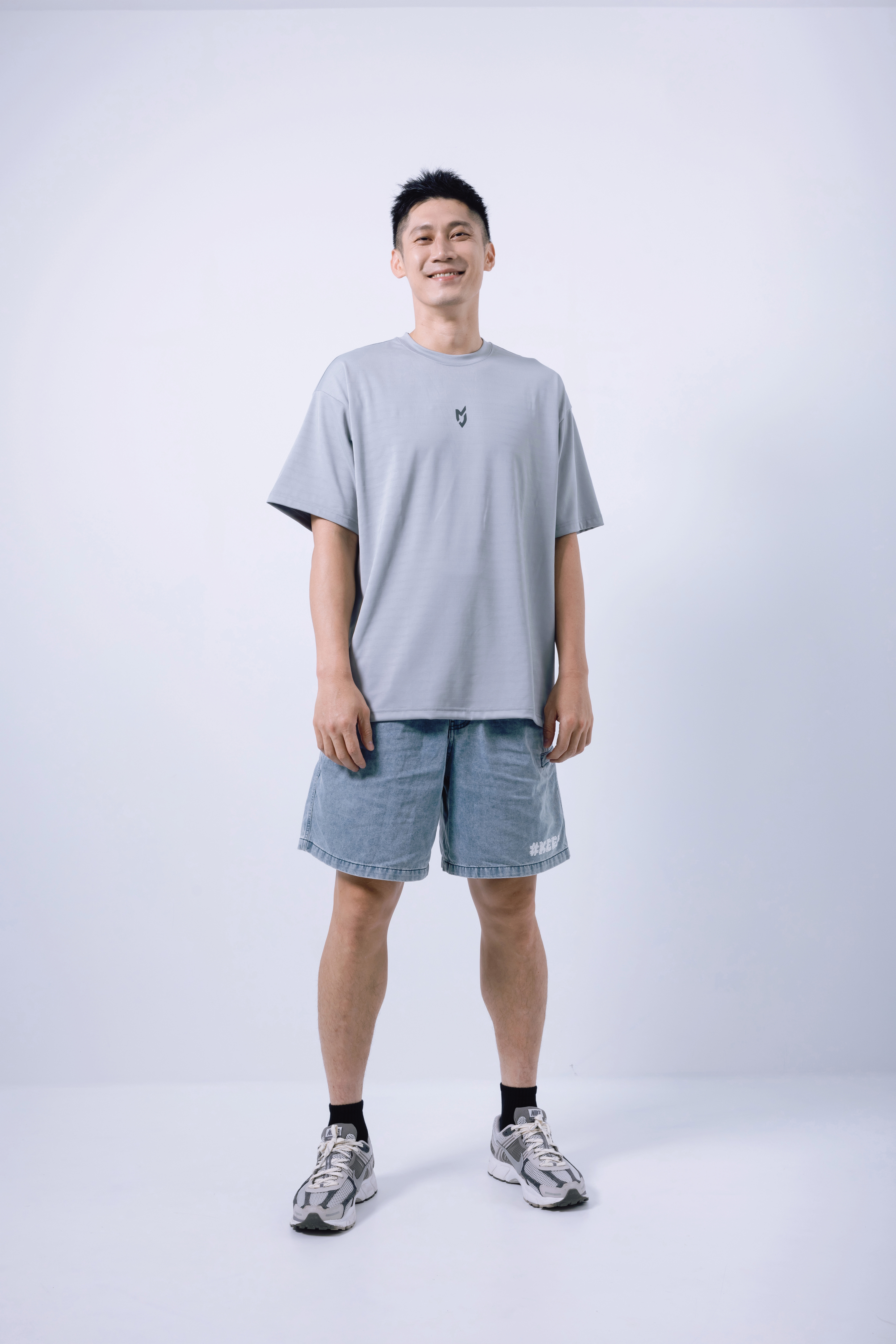 MJC 單向導濕OVERSIZE運動短袖（灰）