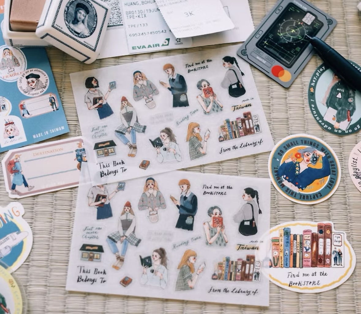 書店女子 2入轉印貼紙 ｜甜蜜生活