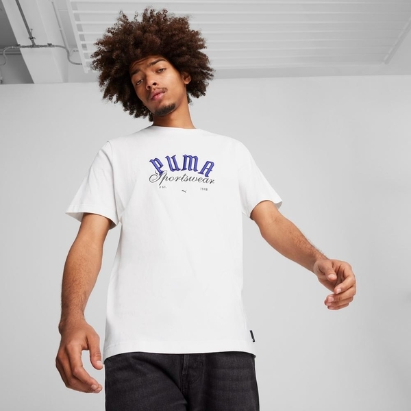 PUMA 短T 流行系列 白 復古巴黎 短袖 T恤 男 62800902