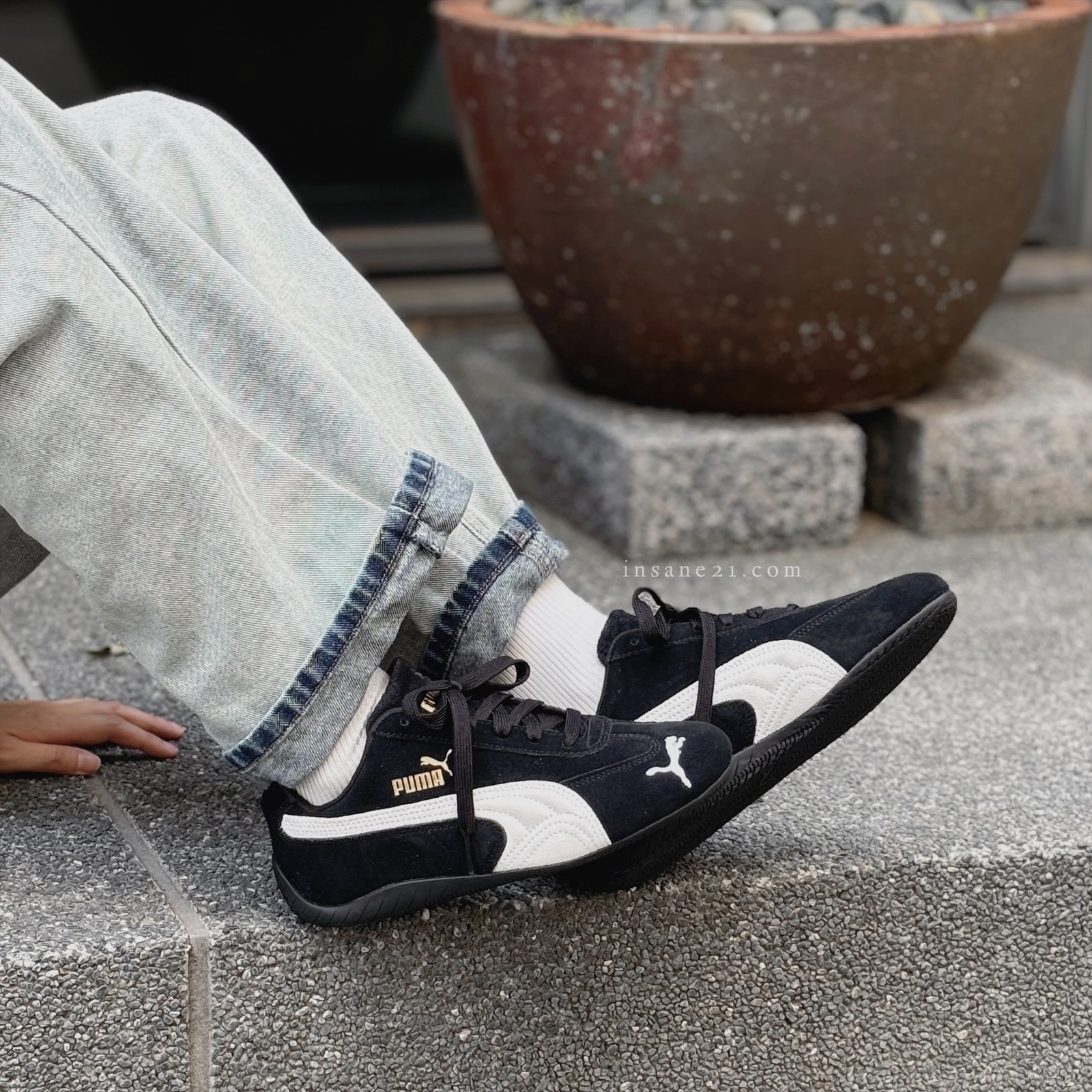 PUMA SPEEDCAT LS 經典黑 賽車鞋 Rosé朴彩英同款 黑色 個性 薄底鞋 398846-01