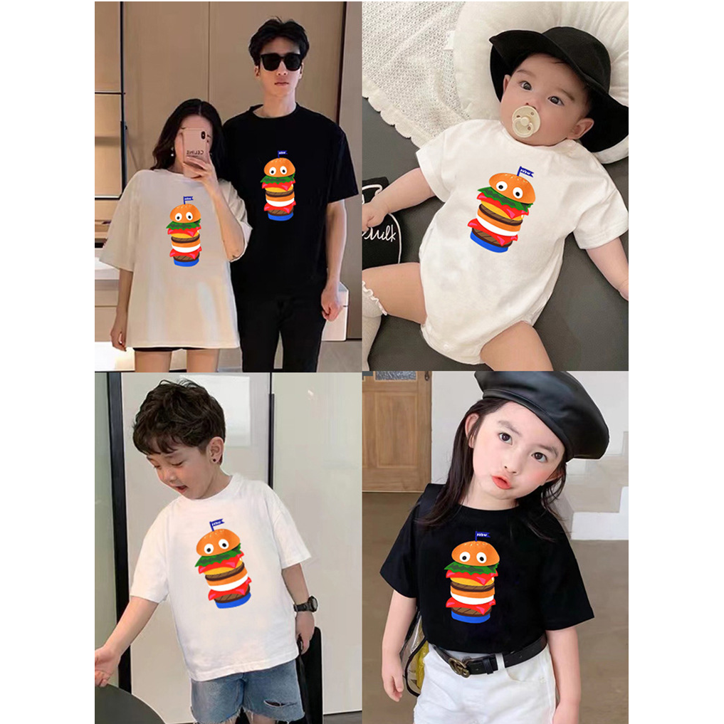 親子裝 卡通漢堡印花上衣 / 包屁衣