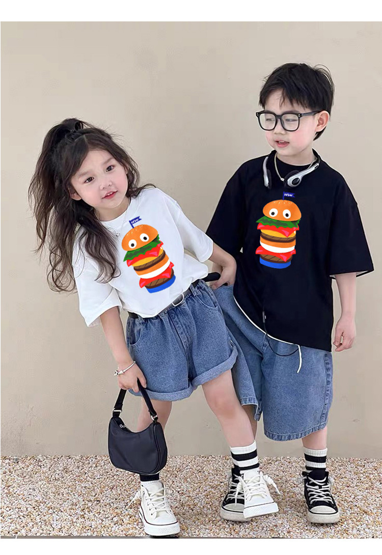 親子裝 卡通漢堡印花上衣 / 包屁衣