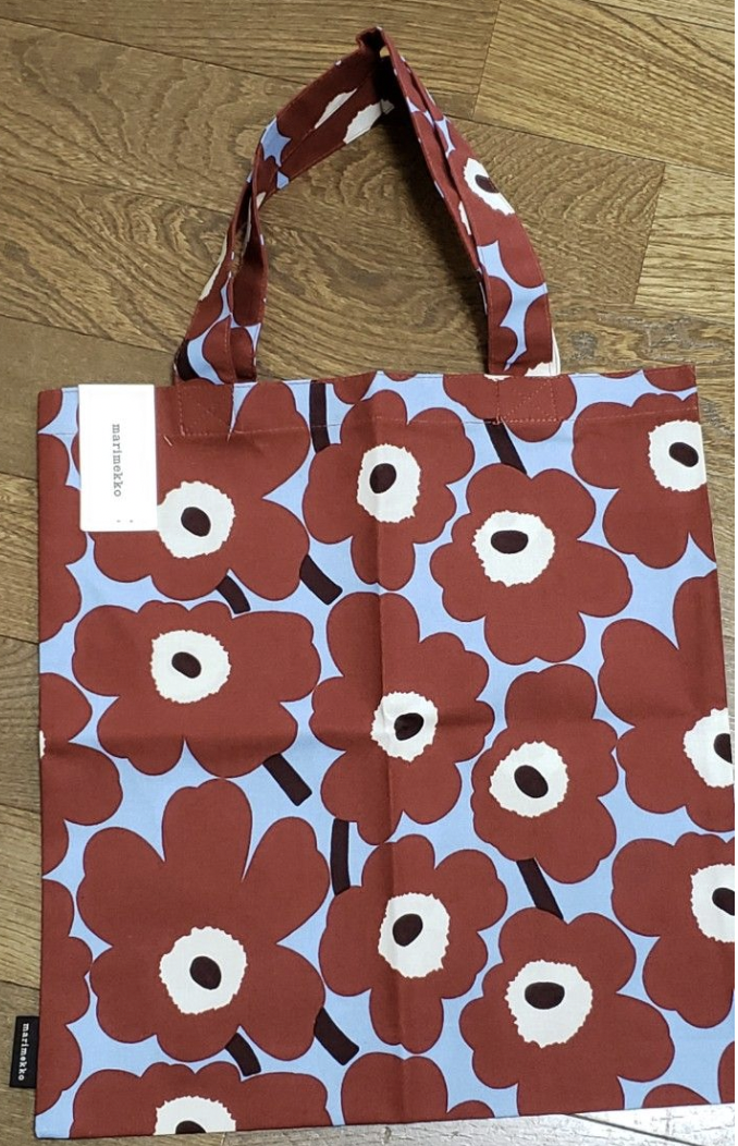 代購現貨 ｜ Marimekko 日本限定 Tote bag | Mini Unikko Brown  x blue