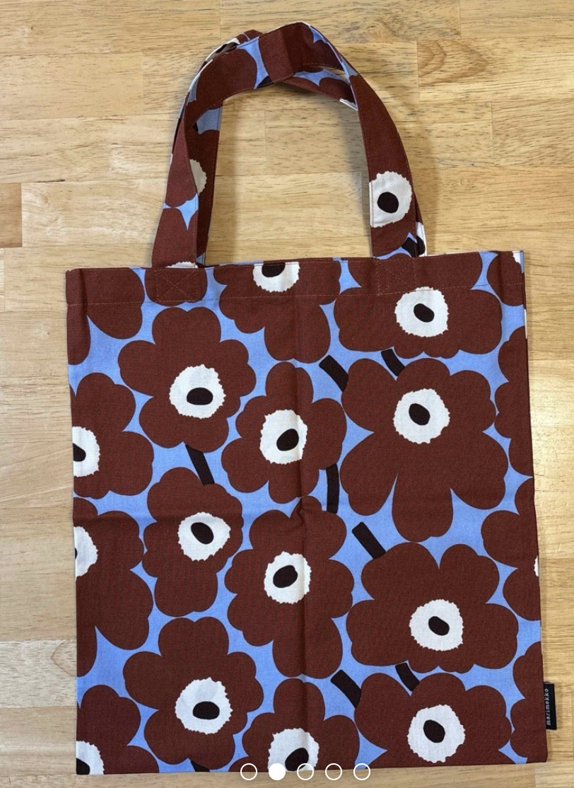 代購現貨 ｜ Marimekko 日本限定 Tote bag | Mini Unikko Brown  x blue